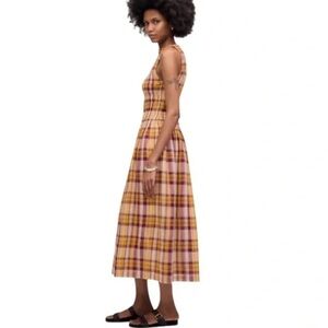 Magaschoni Plaid Boatneck Midi Dress Size 4